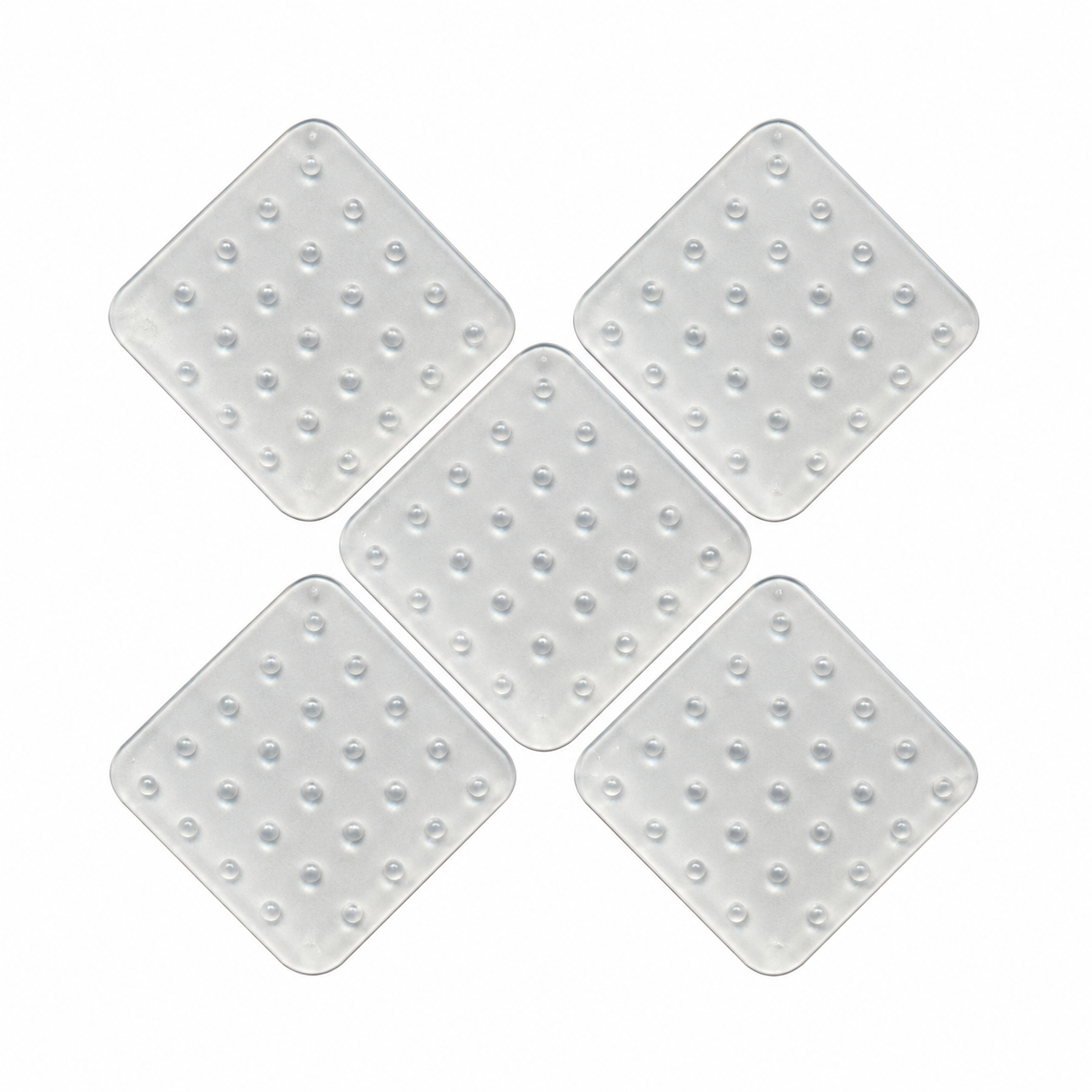 Five Grip Dots patches laid out in an X pattern